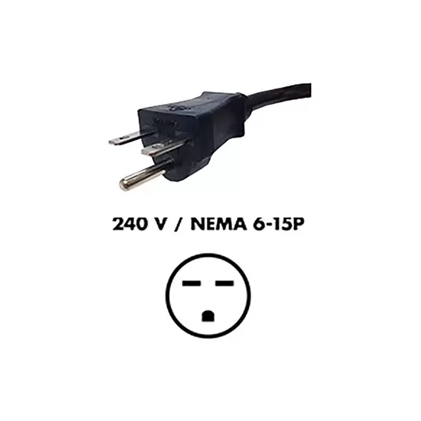 Fluence AC Cord, 6' ( 1829mm ), NEMA 6-15P Plug to M19 Push Lock Connector, Max 250V AC 10/CS