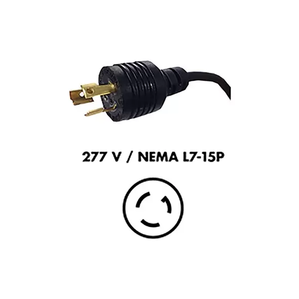 Fluence AC Cord, 6' ( 1829mm ), NEMA L7-15P Plug to M19 Push Lock Connector, Max 277V AC 10/CS