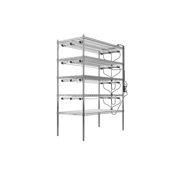 Fluence RAZR Modular Array 4-Tier Retail Kit, 12 48" Light Bars, 120-277V PSU2, DC Cabling for 8" Bar Spacing and Vertical 4-Tier Application, 2' Fixture Frames, Wire Hangers, 11" Dimming Cable, Single Retail Pack