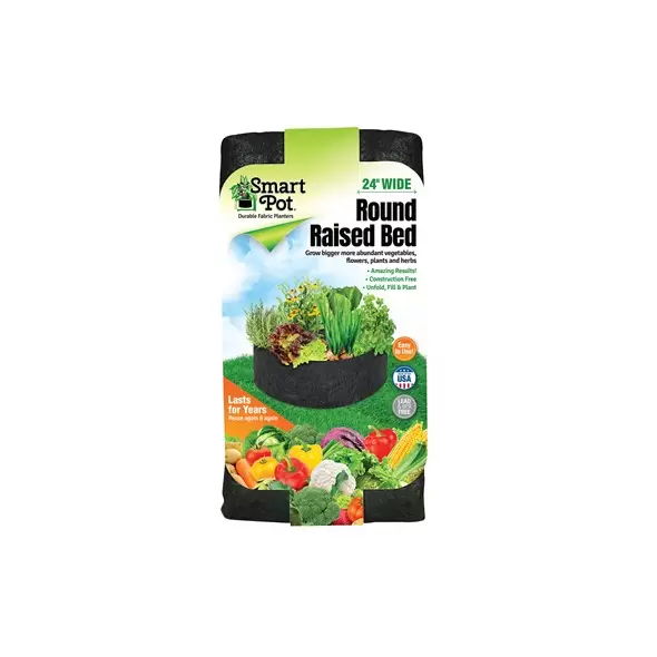 Smart Pot 24" Round Raised Bed Black
