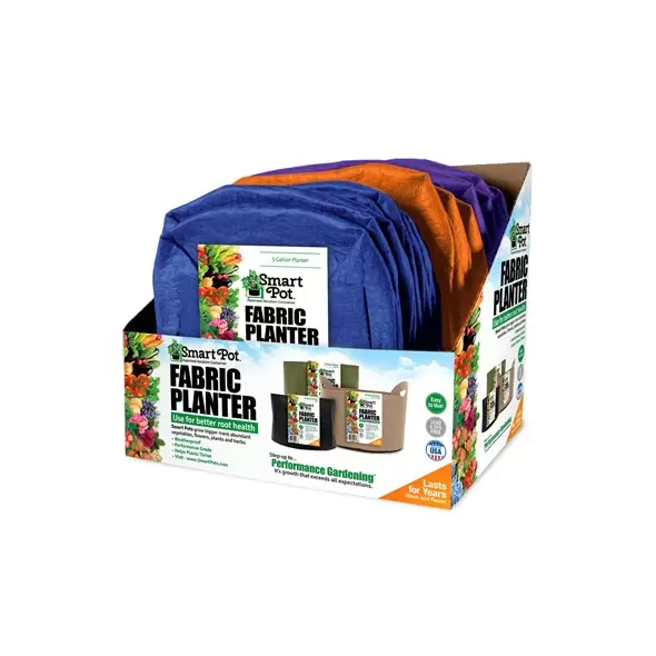 Smart Pot 12pc Colors 5gal Multi Purpose Large (4 Each Berry Blue, Violet & Mandarin Orange)