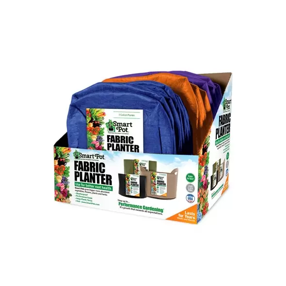 Smart Pot 12pc Colors 7gal Salad & Herb Grower (4 Each Berry Blue, Violet & Mandarin Orange)
