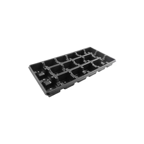 Grower Select 03.50 Square Transport Tray 18 PS Black 110/CS