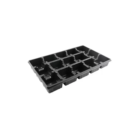 Grower Select 04.50 Square Transport Tray 15 PS Black 70/CS
