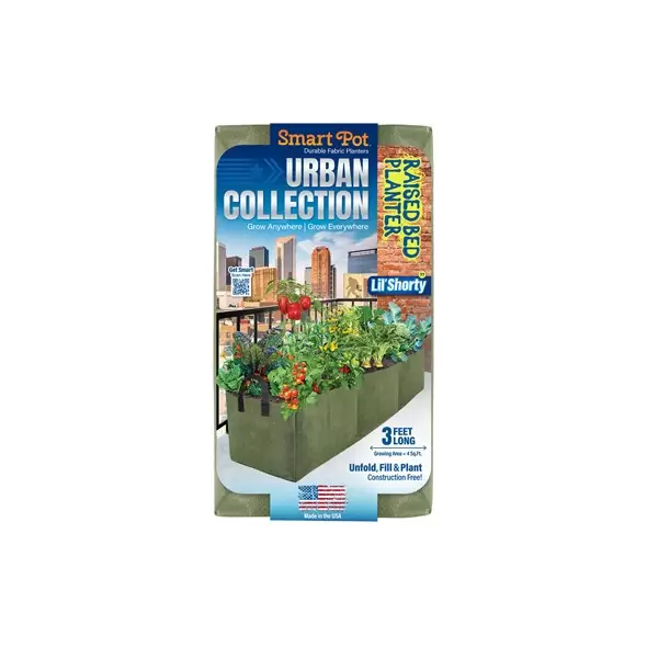 Smart Pot 20pc Bulk 3' Little Shorty Long Bed Green w/ Handles