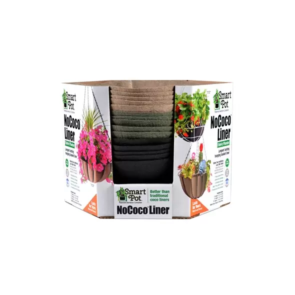 Smart Pot NoCoco 12pc Hanging Basket Liner 16" Asst