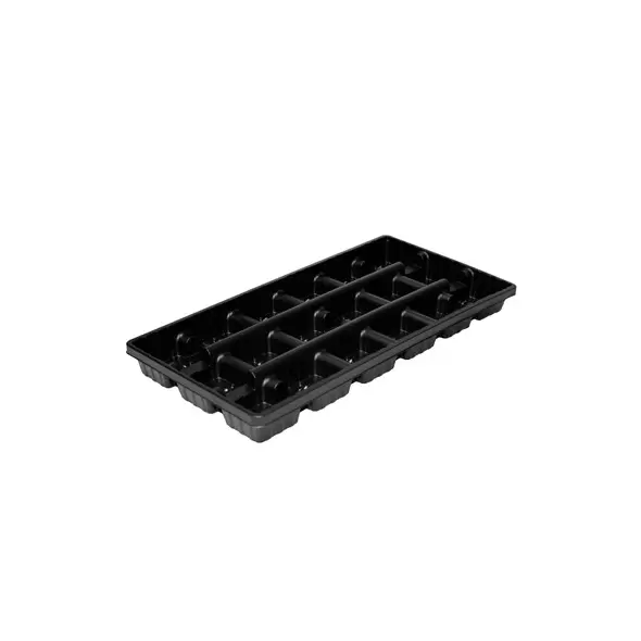 T. O. Plastics 03.50 Square Pot Tray 18 Count Press Fit Tray Black 50 Per Case 48 Cases Per Pallet