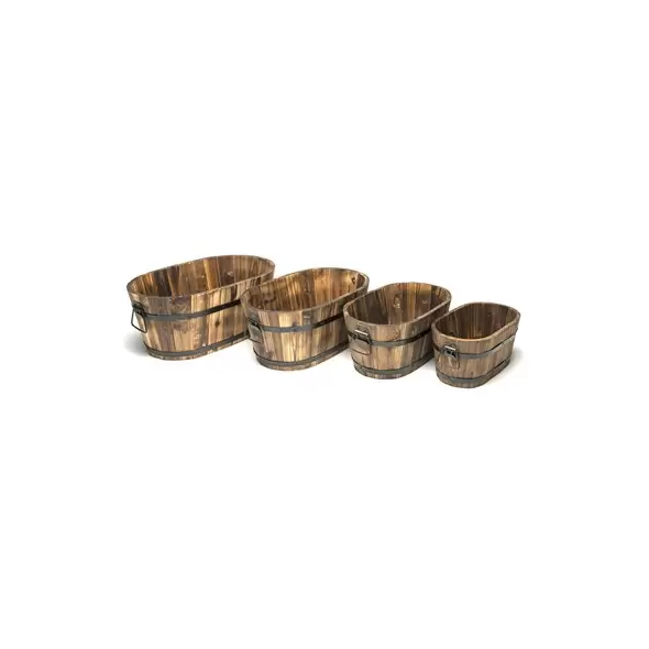 DeVault 8PC Wood Oval Planter Assortment