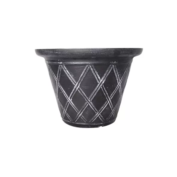 GROWER SELECT ENVIROBLEND 16IN LATTICE PLANTER WEATHERED BLACK 12/CS