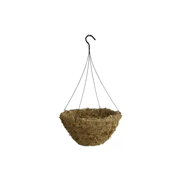 Grower Select 14.00 Hanging Basket Sphagnum Moss w/ Liner and Hanger Round Bottom 22/CS - 2.7gal/11L Liquid Volume Capacity