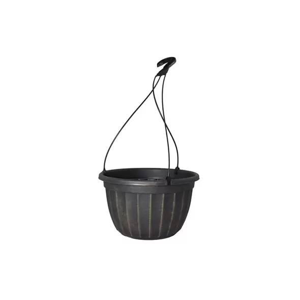 Grower Select 11.00 Serenity Hanging Basket Black / Silver With Plastic 3 Strand Hanger 72/CS