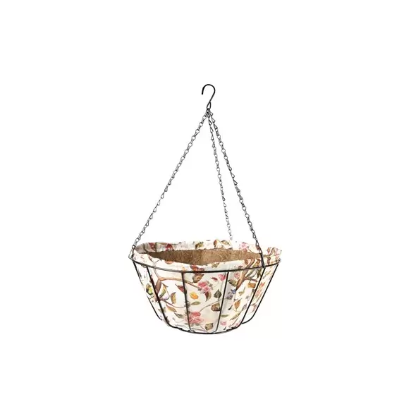 Gardener Select 14" Fabric Hanging Basket Dream Garden Design with Chain Hanger