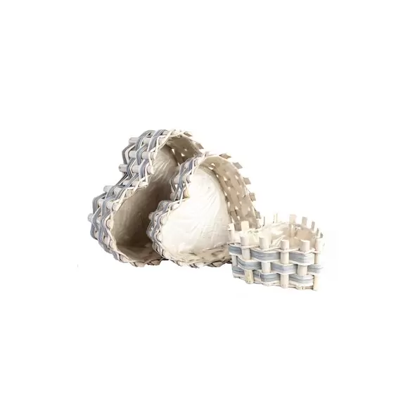 Gardener Select 3pc Grey Woodchip Heart Flower Basket with Plastic Liner