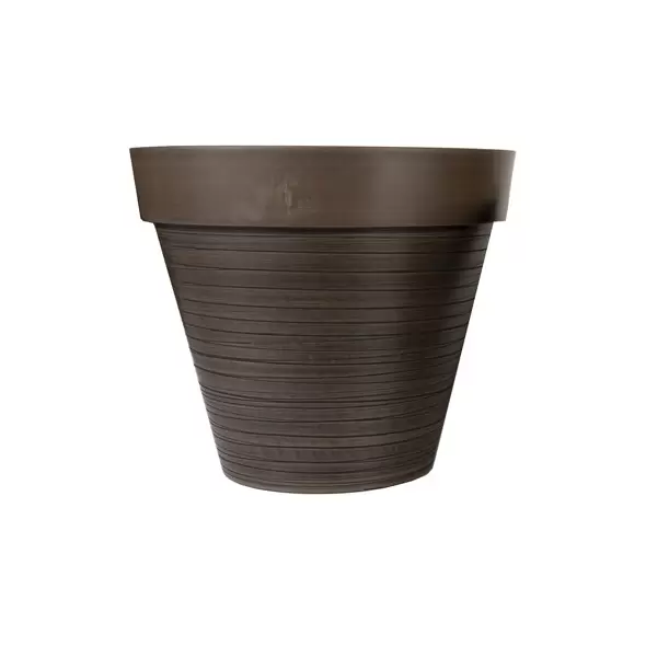 Gardener Select 14" Carved Finish with White Lines Chocolate Planter