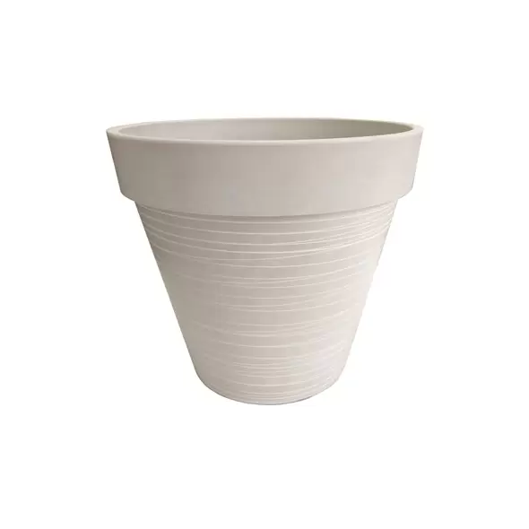 Gardener Select 12" Carved Finish with Light Lines White Planter