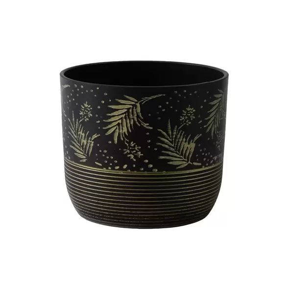 Gardener Select 11.8"x9.8" Mixed Stone Black Planter