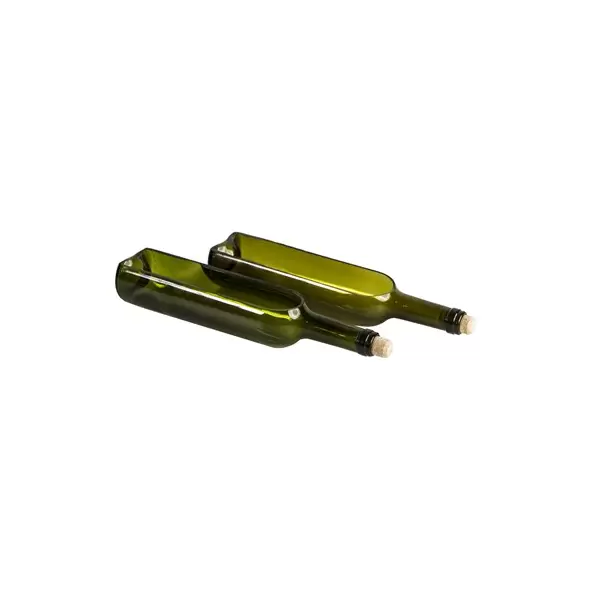 Gardener Select 12"x3" Glass Wine Bottle Planter Set of 2 Dark Green (8"x2" Opening at Top) 12/CS