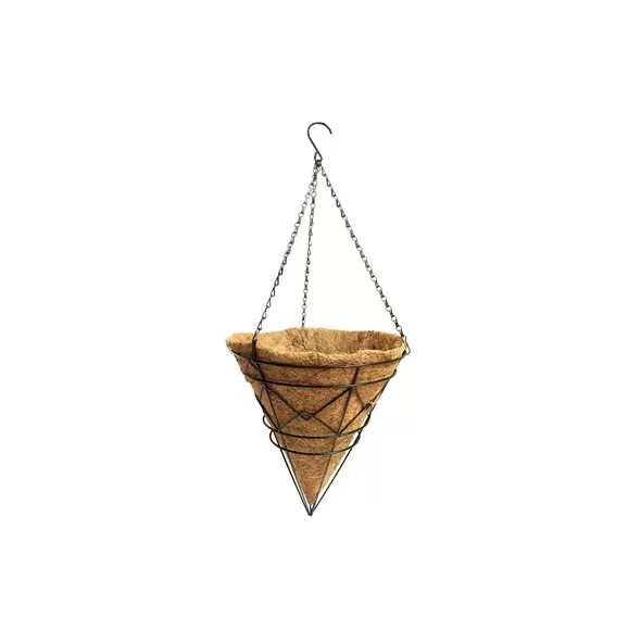 Gardener Select 12" Black Plaid Cone Hanging Basket 12"wx12"h 6/CS