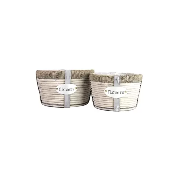 Gardener Select 2pc Grey Willow Flower Basket Planter 6/CS