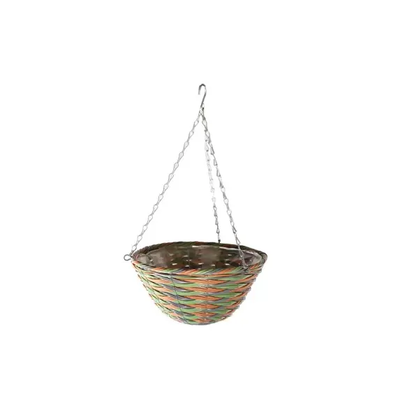 Gardener Select 12" Plastic Round Hanging Basket Grey/Orange/Green 24/CS
