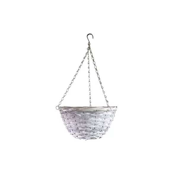 Gardener Select 12" Round Grey Wood Hanging Basket w/ Chain Hanger 24/CS