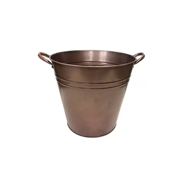 Gardener Select 11" Round Tall Tin Bucket Antique Copper 11"wx10"h 12/CS