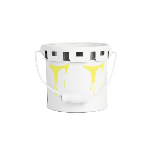 Gardener Select 4" Zinc Paint Pattern Planter Yellow 3.9"x3.9"x3.7"