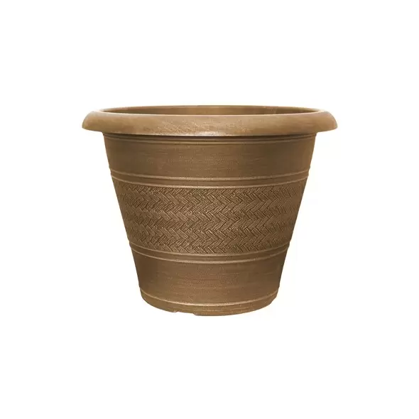 Grower Select 20.00 Rattan Rolled Rim Planter Antique Brass 12/CS