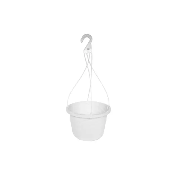 Grower Select 12.00 Twist Hanging Basket 2.32gal White Bulk 1932/PL Cap Dish and Hanger sold Separate