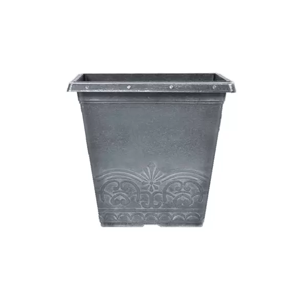 Grower Select 10.00 Winchester Square Planter Aged Black 58/CS, 10.2in OD x 9.3in H x 6.4in BD, 9.5 Liters, 2.5 Gallons