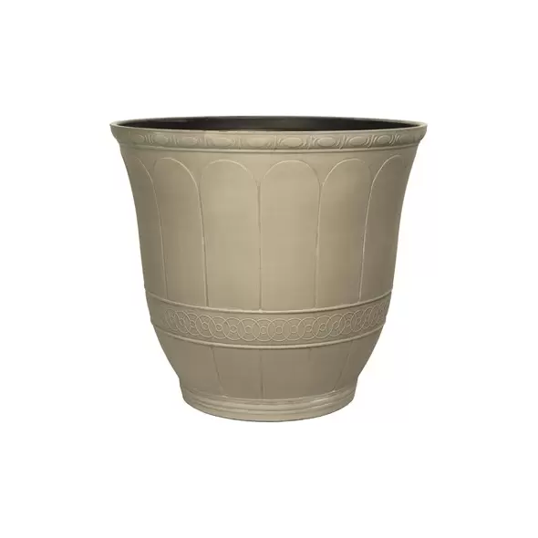 Grower Select 16.00 Scalloped Flare Planter Antique Concrete 7.7gal 18/CS - 16in OD x 14.2in H