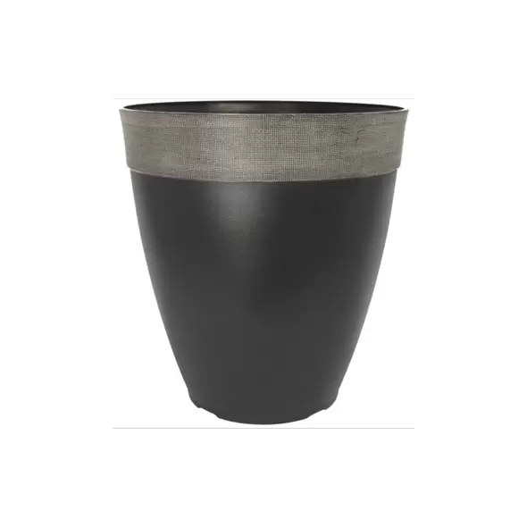 Grower Select 14.00 Gala Tall Planter High Gloss Black With Chalk Rim 7gal 9/CS - 14in OD X 15in H