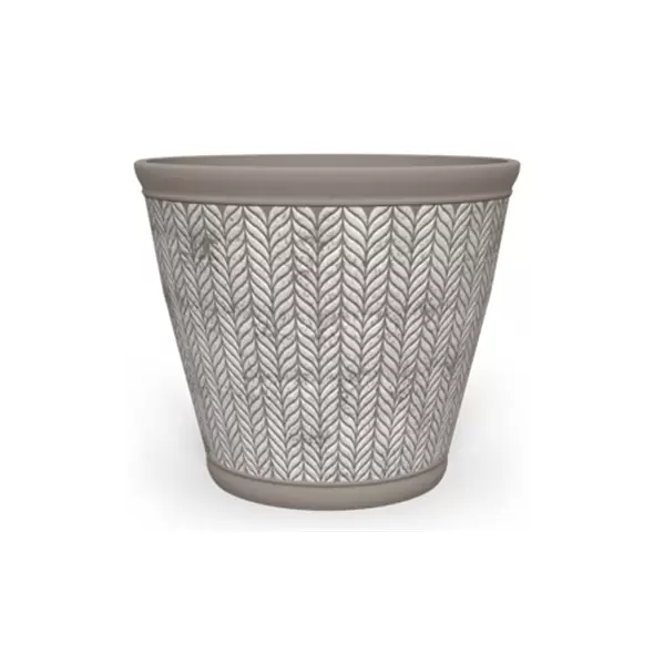 Grower Select 18.00 Whale Tail Round Planter Cappuccino w/White 13/CS, 17.6in OD x 14.19in H, 8.7 Gallons