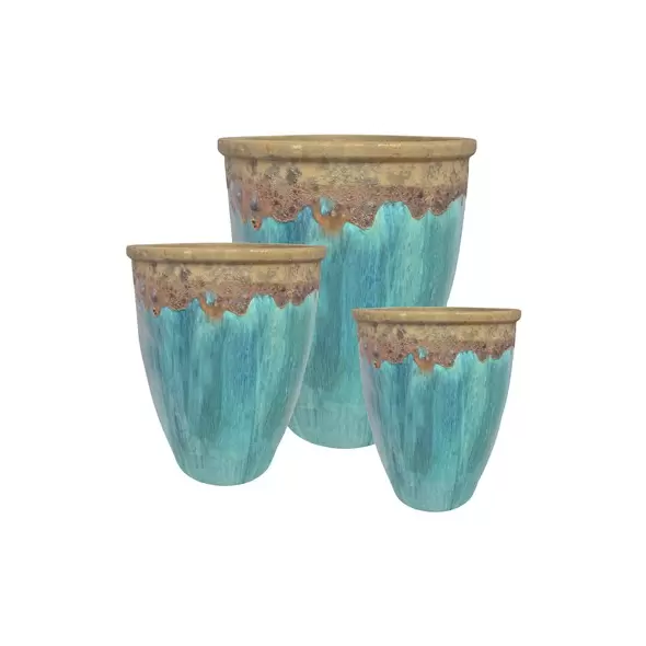 MCarr 6pc Large Rim Planter Pallet Volcanic Milky Blue