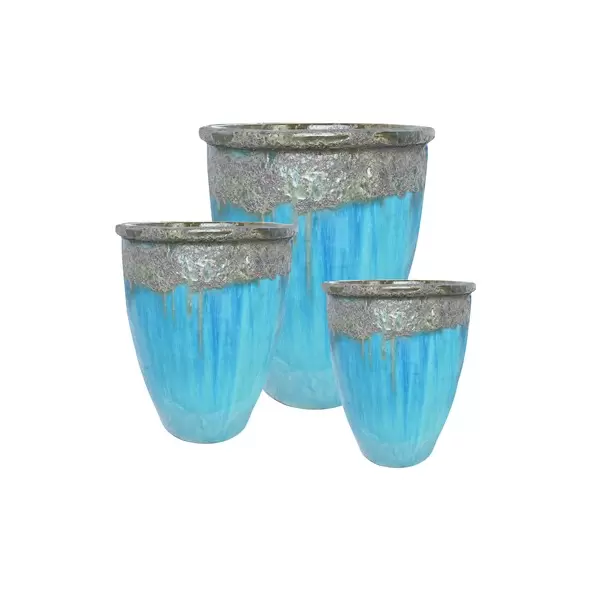 MCarr 6pc Large Rim Planter Pallet Volcanic Ultra Marine