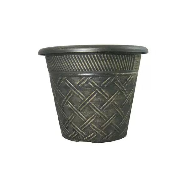 Grower Select 11.00 Nondas Lattice Pot Black / Bronze 1.9gal 50/CS - 10.827in OD x 9.5in ID x 8.734in H