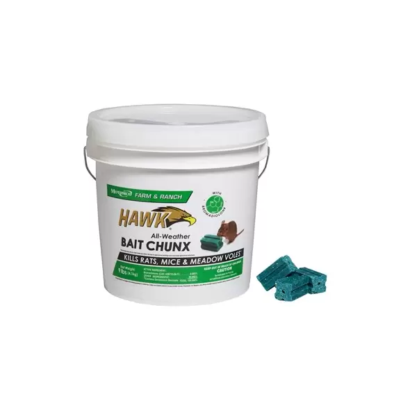 Motomco Hawk Chunx 9Lb Pail Rodenticide ( Bromadiolone )