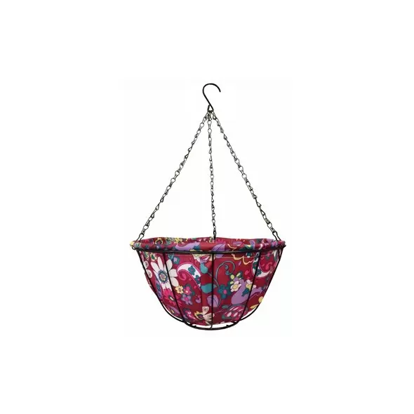 Gardener Select 14" Hanging Basket Red Purple Fabric Coco Liner 6/CS