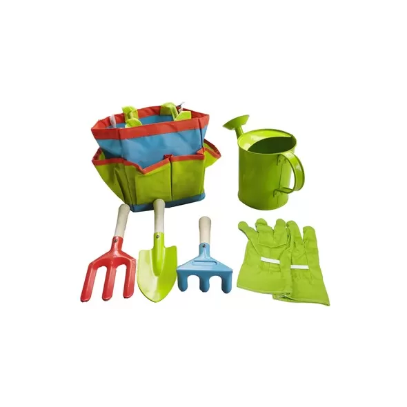 Gardener Select 6pc Kids Tool Set - Trowel, Fork, Spade, Bag, Glove & Watering Can