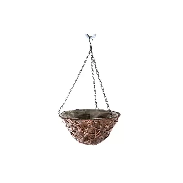 Gardener Select 12" Hanging Basket Round Brown Wicker 3 Strand Hanger 12/CS