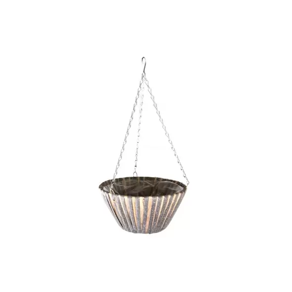 Gardener Select 12" Plastic & Straw Round Hanging Basket Grey/Tan 20/CS