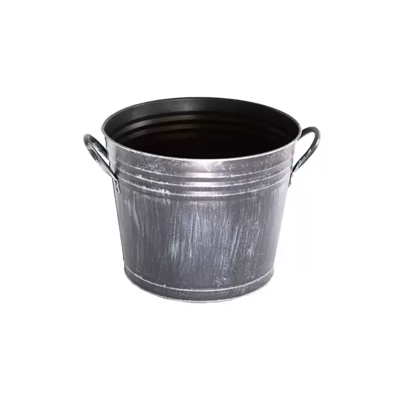 Gardener Select 11.8" Bucket Planter Antique Black 11.8"x9.5"x9.6" 12/CS