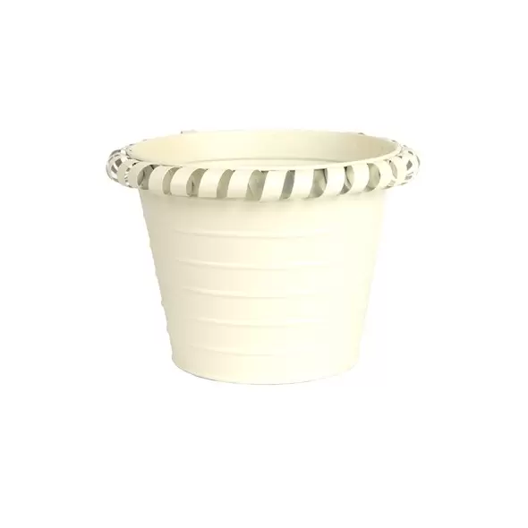 Gardener Select 7" Zinc Round Planter Cream 7"x7"x6"