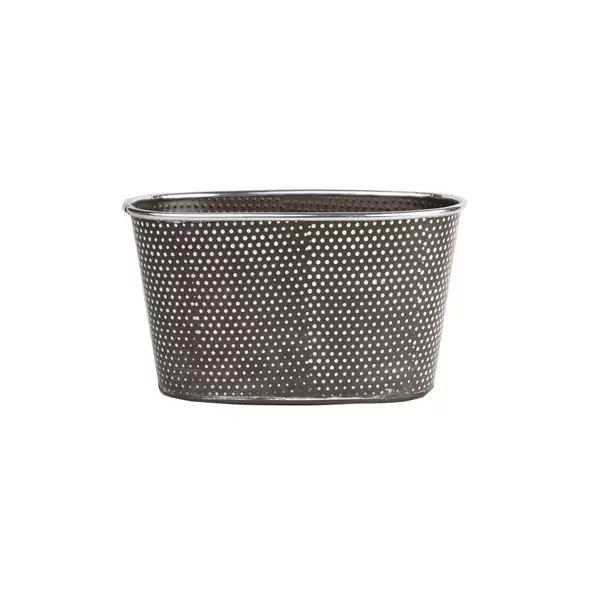 Gardener Select 10" Zinc Oval Planter Brown with White Dot 9.5"x5.7"x5.5"