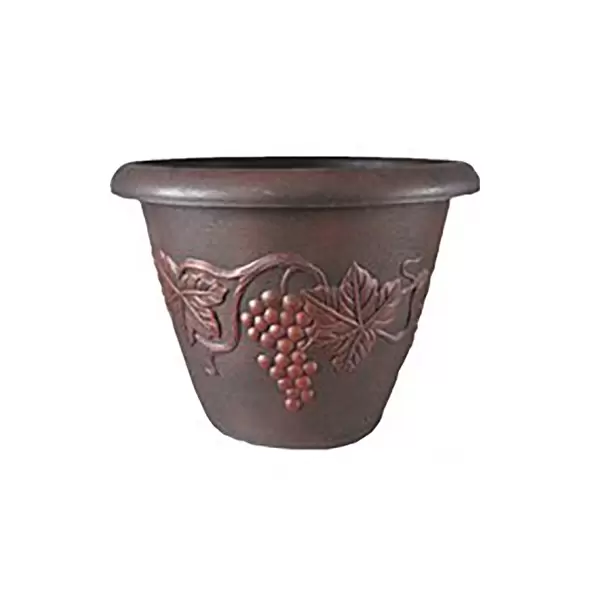 Grower Select 18.00 Grapevine Pot Black With Red Wash Each 410/PL, 18.11in OD x 18.11in H x 13.78in Base, 10.3Gal