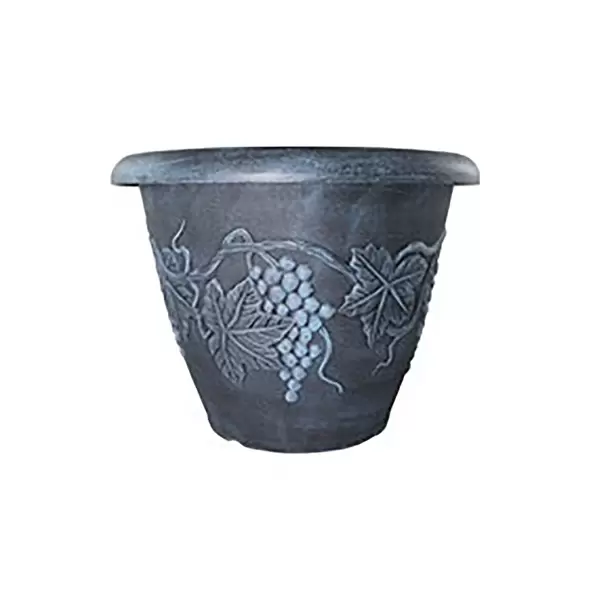 Grower Select 18.00 Grapevine Pot Black With Blue Wash Each 410/PL, 18.11in OD x 18.11in H x 13.78in Base, 10.3Gal