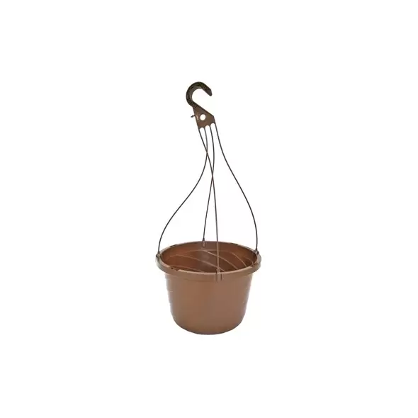 Grower Select 12.00 Twist Hanging Basket 2.32gal With 4-Strand Plastic Hanger Brown 50/CS