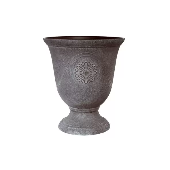 Grower Select 14.00 Anaheim Urn Antique Slate 7/CS, 13.8in OD x 15.5in H x 9.4in BD, 15.6 Liters, 4.1 Gallons