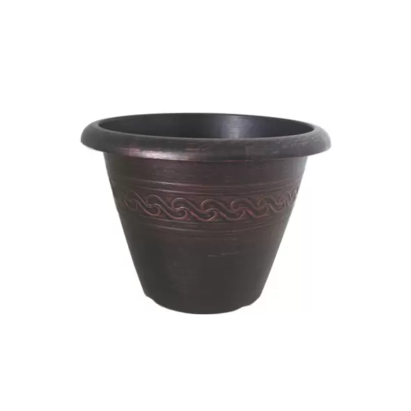 Grower Select 16.00 Wave Planter Copper Brush on Black 4.65gal 25/CS - 16in OD x 11.8in H x 8.56in BD