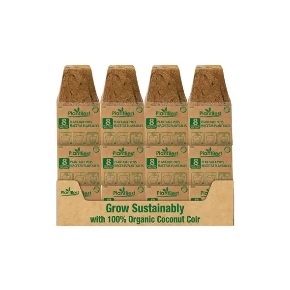 PlantBest 3.00" Biodegradable Square CocoCoir Pot - 8 Pk